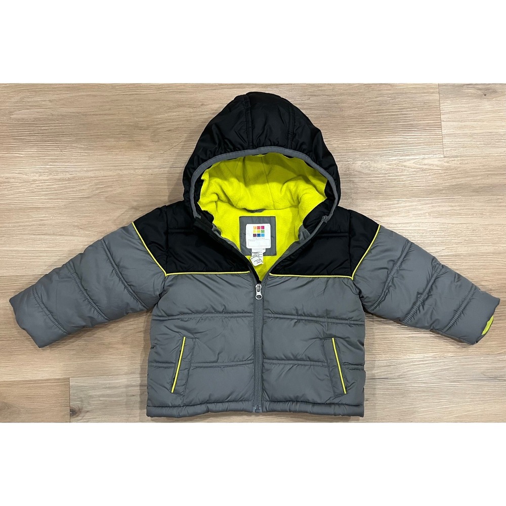 Healthtex Unisex Hooded Winter Coat Toddler‎ Size 24Months Black and Gray